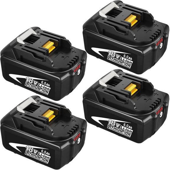 4Pack 18 Volt 6.0Ah Lithium ion Battery Replacement for Makita 18V Battery Compatible with Makita Batteries Power Tool and Chargers BL1860B BL1850B BL1840B BL1830B BL1815B