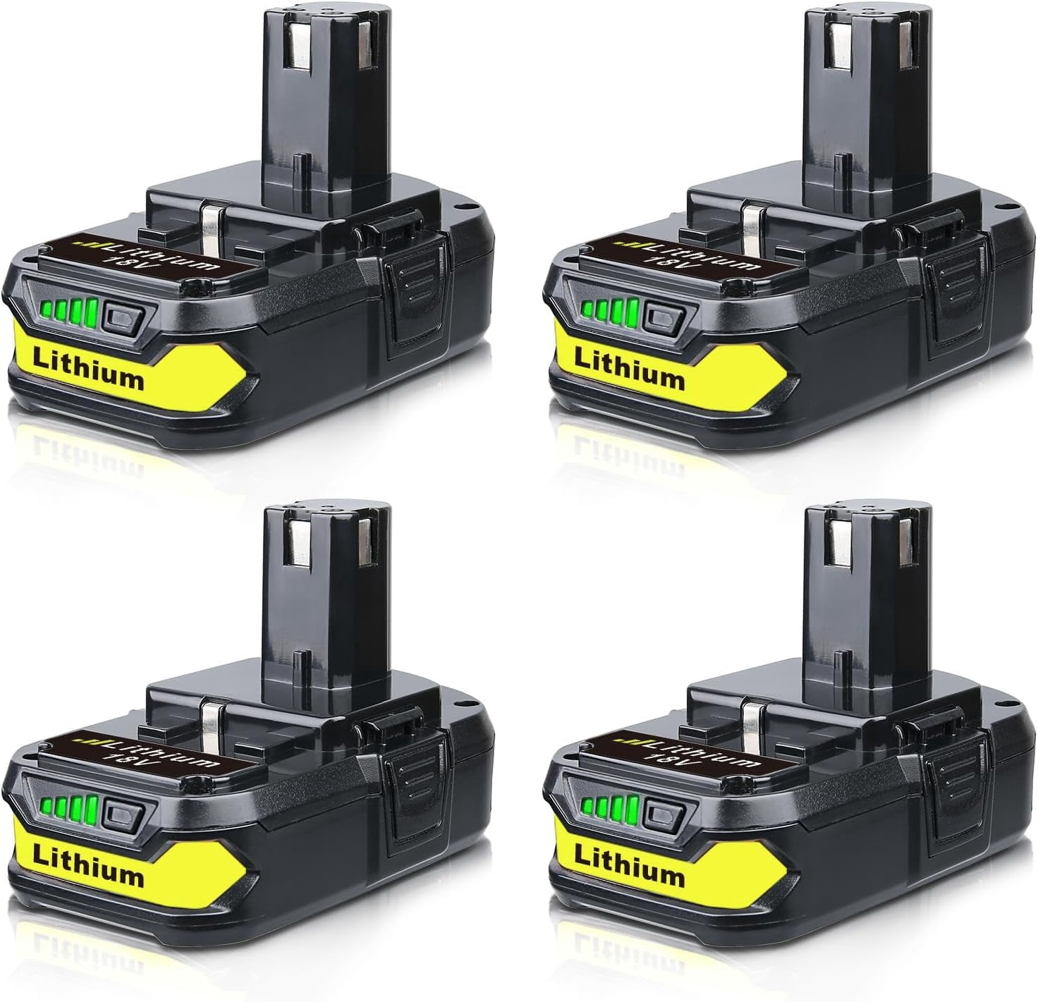 4Pack 18V 3.6AH P102 Lithium-Ion Battery Replacement for Ryobi 18V P108 P107