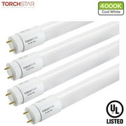 TorchStar Hybrid LED 18 w 4000K Tube Light, (4 Pack)