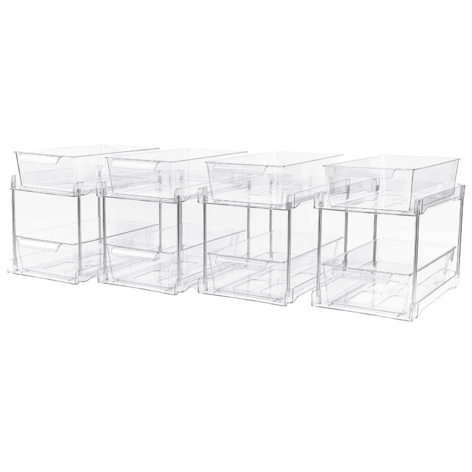 4Pack 2-Tier Bathroom Storage Organizer, Clear Under Sink Organizers ...