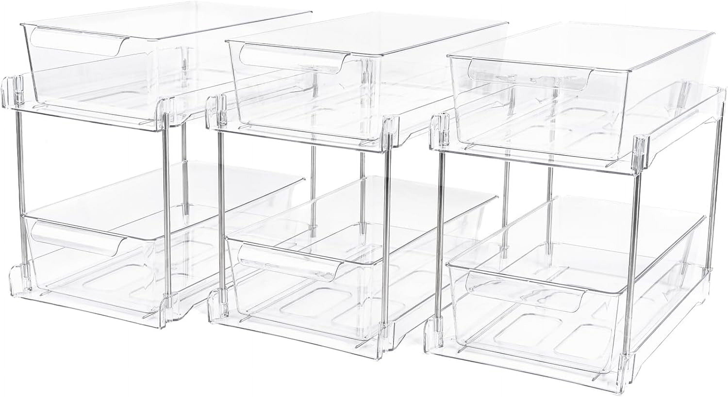 4Pack 2-Tier Bathroom Storage Organizer, Clear Under Sink Organizers ...
