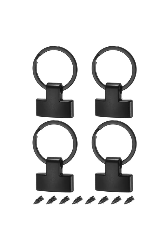 4Pack 22mm/ 0.87" Key Fob Hardware with Keychain Ring Purse Bag Hardware 25mm O Ring Black