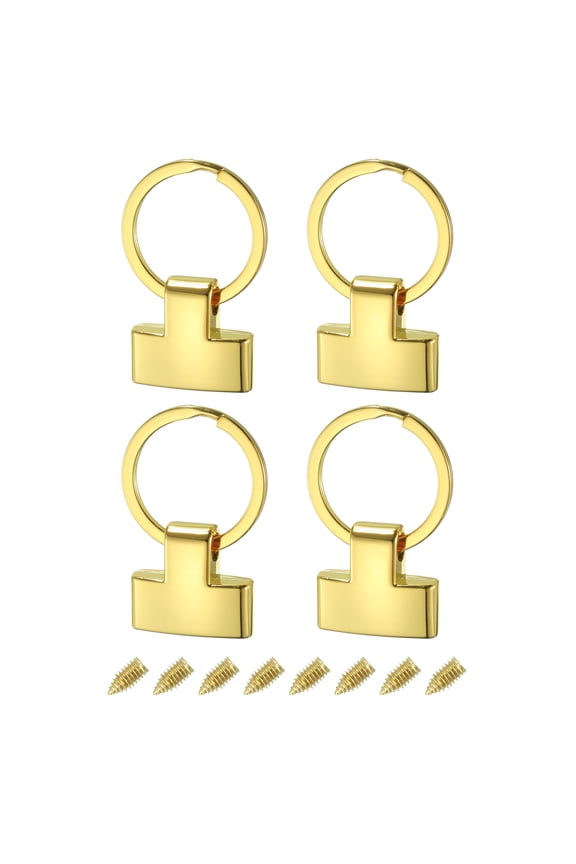 4Pack 22mm/ 0.87" Key Fob Hardware with Keychain Ring Purse Bag Hardware 25mm O Ring Gold Tone