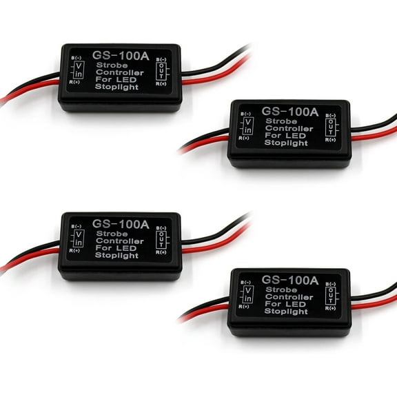 4Pack 24W Flash Strobe Controller Flasher Module for LED Brake Light Tail Stop Light 12-30V