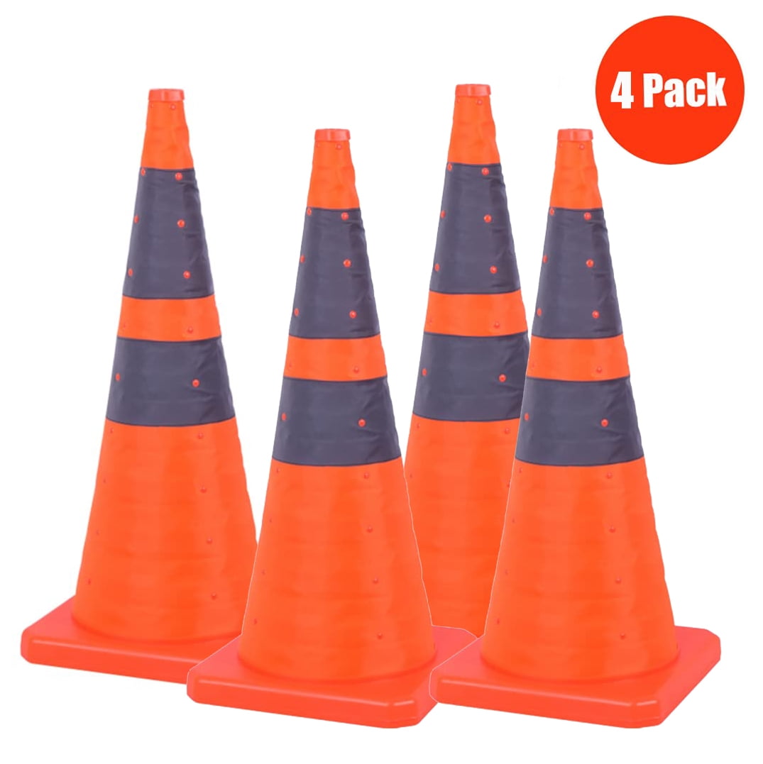CYEAH 2 Pack 28 Inch Collapsible Traffic Safety Cones, Multi
