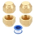 thumbnail image 1 of 4Pack 3/8" Tube OD Brass Flare Cap, 5/8"-18 UNF Female Thread SAE Pipe Fitting, 1 of 6