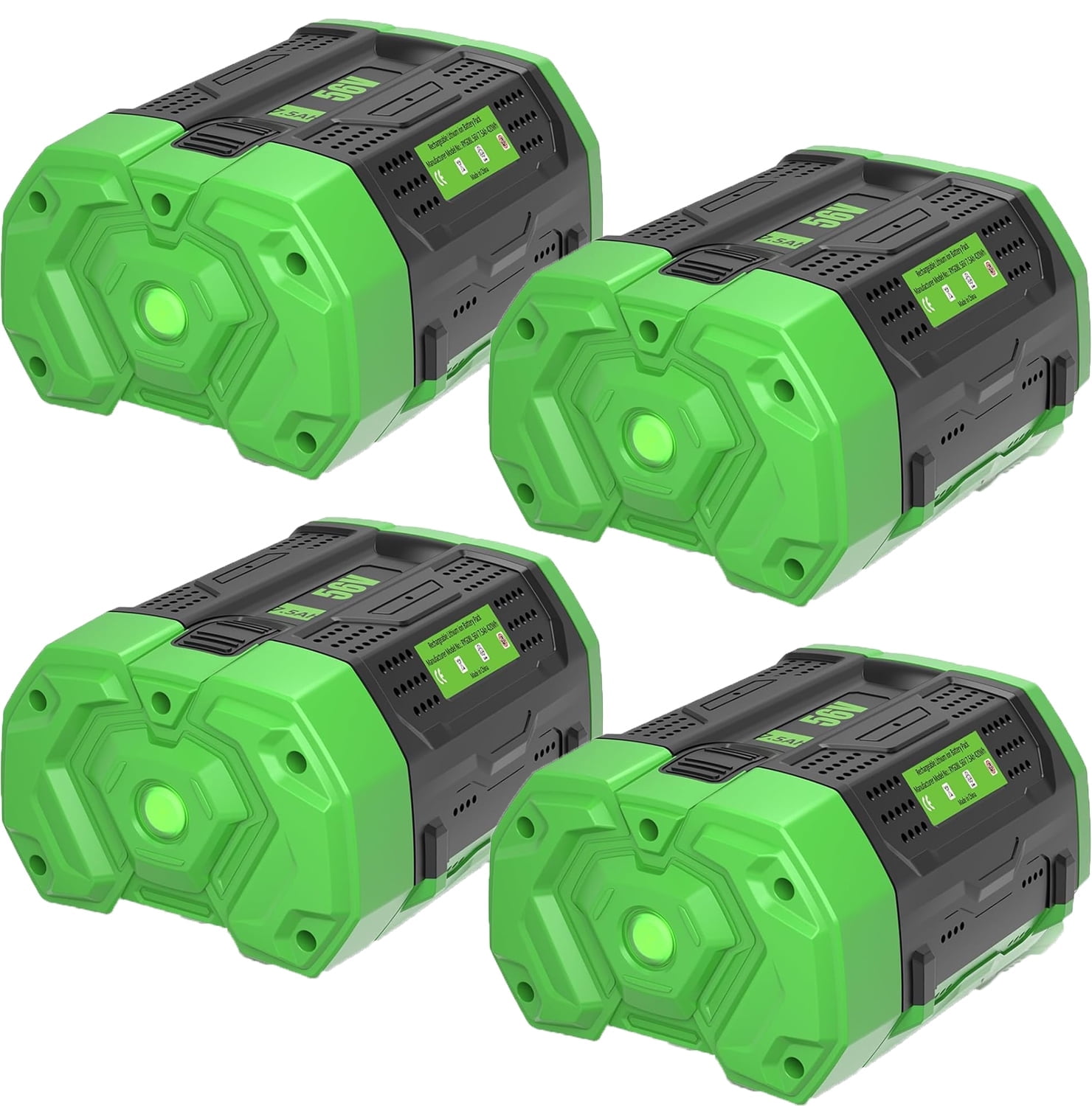 4Pack 7500mAh Replacement for EGO 56V Battery Lithium Replacement for EGO 56 Volt Battery 7.5Ah Conpatible with EGO 56 Volt BA2800 BA4200 CS1604 CS1804 CS1403 HT2400 Power Tools(7.5Ah, 2Pack)