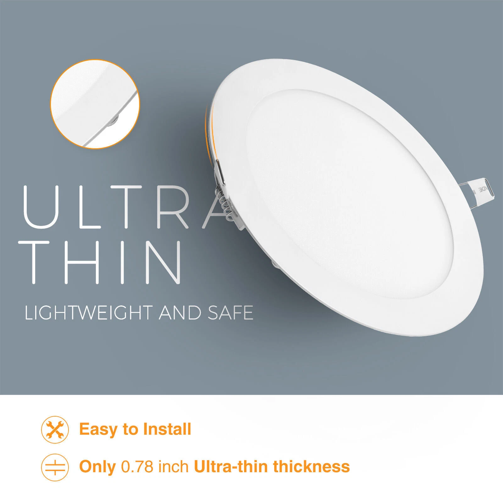 4Pack 7Inch LED Ceiling Lights Ultra-Thin Recessed Retrofits Kit 6000K ...