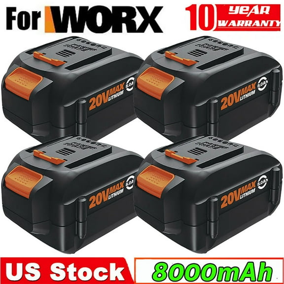 4Pack 8.0Ah Battery Replacement for 20V Lithium Battery WA3520 WA3525 WA3575 WG151s WG155s