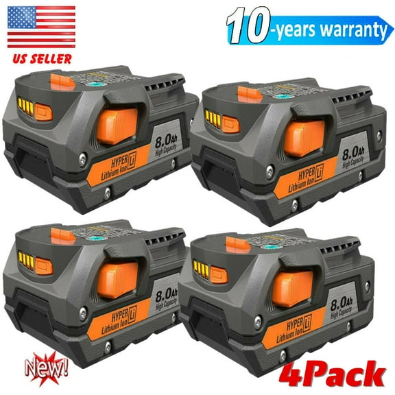 4Pack 8.0Ah For Rigid R840087 18V Hyper Lithium-ion Battery R840085 R840086 R840084 R840083