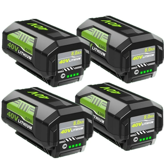 4Pack 8.0Ah OP40601 Replacement for Ryobi 40V Battery Compatible with Ryobi 40 Volt Battery Lithium OP4040 OP40401 OP4026 OP40261 OP4050 OP40201 Compatible with 40V Battery Power Tools