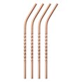 thumbnail image 1 of 4Pack 8.27" Long 0.24" Dia Stainless Steel Bent Threaded Straws for Frozen Bubble Tea Drinks (Gold), 1 of 6
