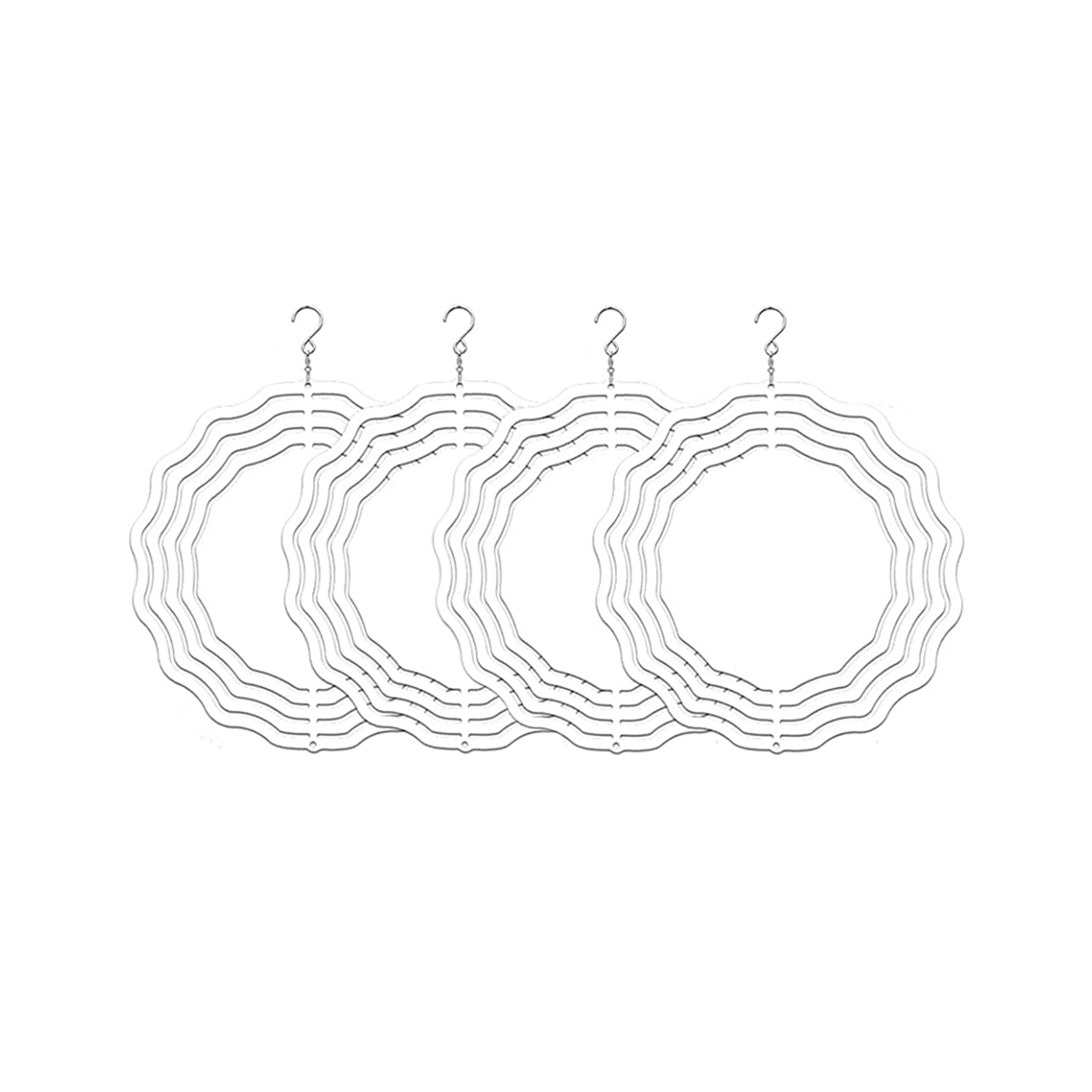 4Pack 8Inch Sublimation Wind Spinner Blanks,3D Double Sided Sublimation Wind Powered