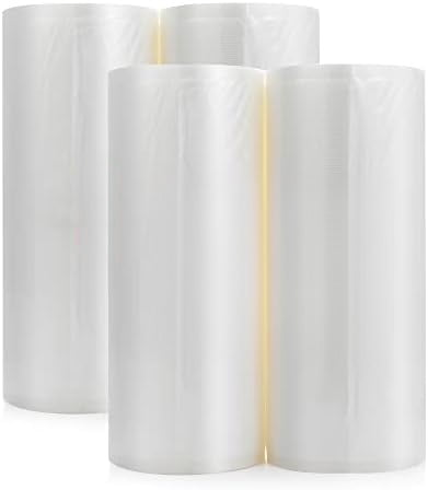 4Pack 8x50 Rolls (Total 200Feet) Vacuum Sealer Bags Rolls with BPA Free,Heavy Duty Vacuum Sealer Storage Bags Rolls,Cut to Size Roll,Great for Sous Vide