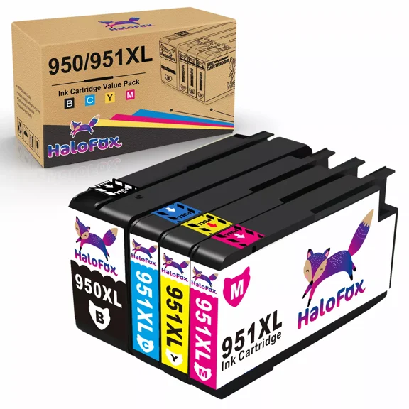 4Pack 950 XL 951 XL Ink Cartridge for Officejet Pro 8600 8620 8625 8630 +Chip
