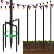 TIME RAY 4Pack 9FT String Light Poles for Outside,Electrophoresis Design Waterproof and Rustproof,for Outdoor String Lights Garden,Patio,Wedding,Backyard,Deck,Party