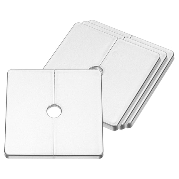 4Pack ABS Plastics Wall Split Flange, 12mm Diameter Escutcheon Plate, Silver