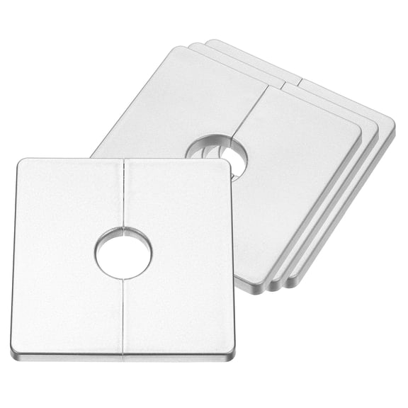 4Pack ABS Plastics Wall Split Flange, 22mm Diameter Escutcheon Plate, Silver