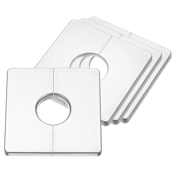 4Pack ABS Plastics Wall Split Flange, 33mm Diameter Escutcheon Plate, Silver