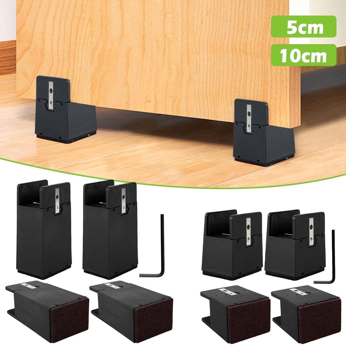 4Pack Adjustable Furniture Riser Reusable Bed Chair Sofa Riser Heavy ...