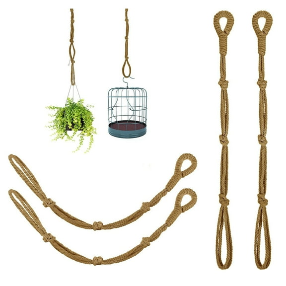 4Pack Adjustable Macrame Plant Hanger Extenders,Thickened Rope Hanging Plant Extender Rope Plant Hanger for Indoor Outdoor Plant Pot Holder,Home Decor