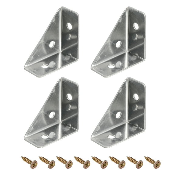 4Pack Angle Corner Brackets 38x38mm Braces Joining Support with Screws Silver