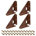 thumbnail image 1 of 4Pack Angle Corner Brackets 86mm x 86mm, Cold Rolled Steel Braces Joining Support with Screws (Brown), 1 of 6