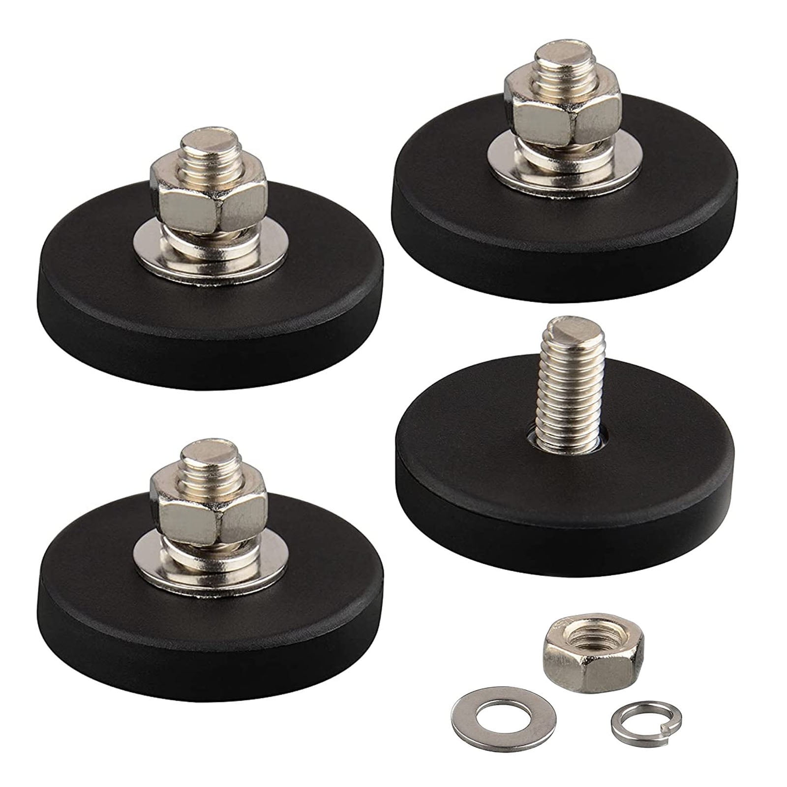 MUTUACTOR Strong Magnetic Mounting Rare Earth Magnet Base,4packs Rubber