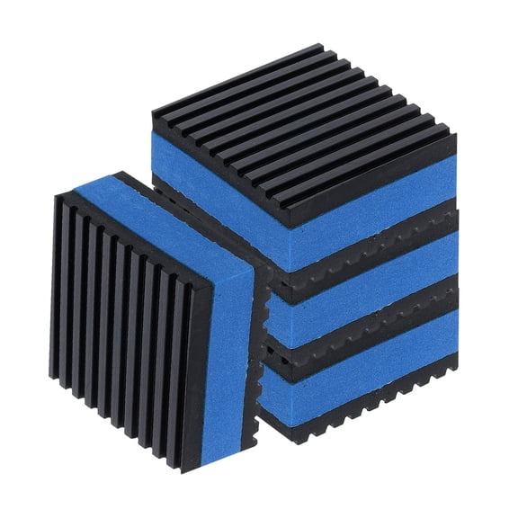 Uxcell 4 pack Anti Vibration Pads for Washing Machine, 2" x 2" x 7/8" with EVA Center Vibration Isolation Pads, Black Blue