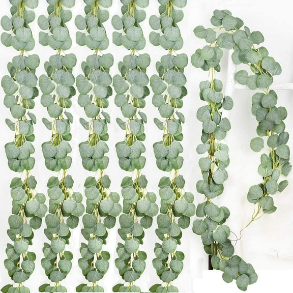 4Pack Artificial Eucalyptus Garland Faux Silk Eucalyptus Leaves Vines Handmade Garland Greenery Wedding Backdrop Arch Wall Decor …