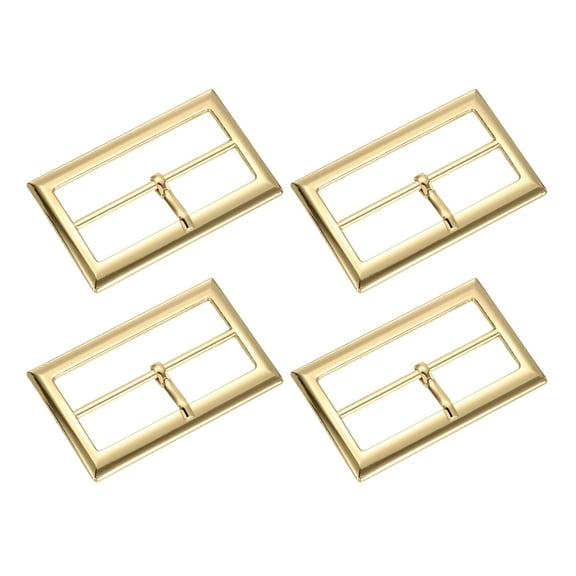 4Pack Belt Buckle, 1.57" Single Prong Rectangle Centre Bar Buckles, Gold