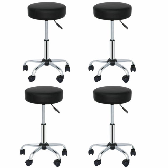 4Pack Black Hydraulic Rolling Chairs Tattoo Salon Stools Facial Massage Spa