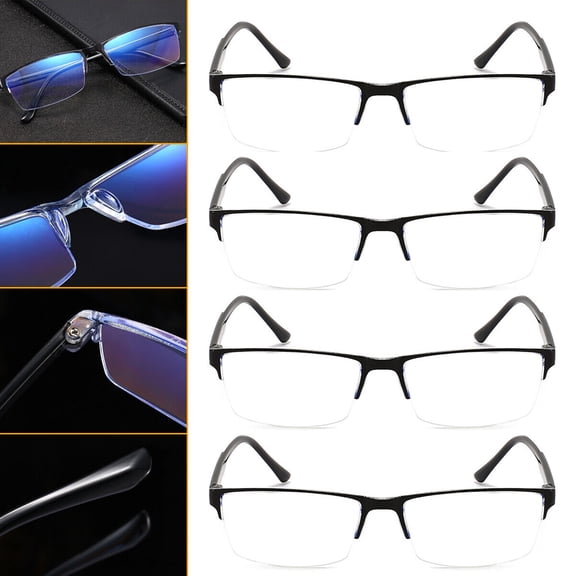 4Pack Blue Light Blocking Reading Glasses Half Frame 1.5