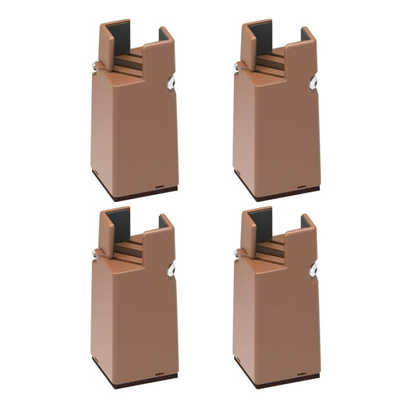 4Pack Chair Leg Table Leg Extenders Support 600lbs Bed Riser Diameter 0.37" Chair furnishing Leg for 10cm Brown 22-42mm