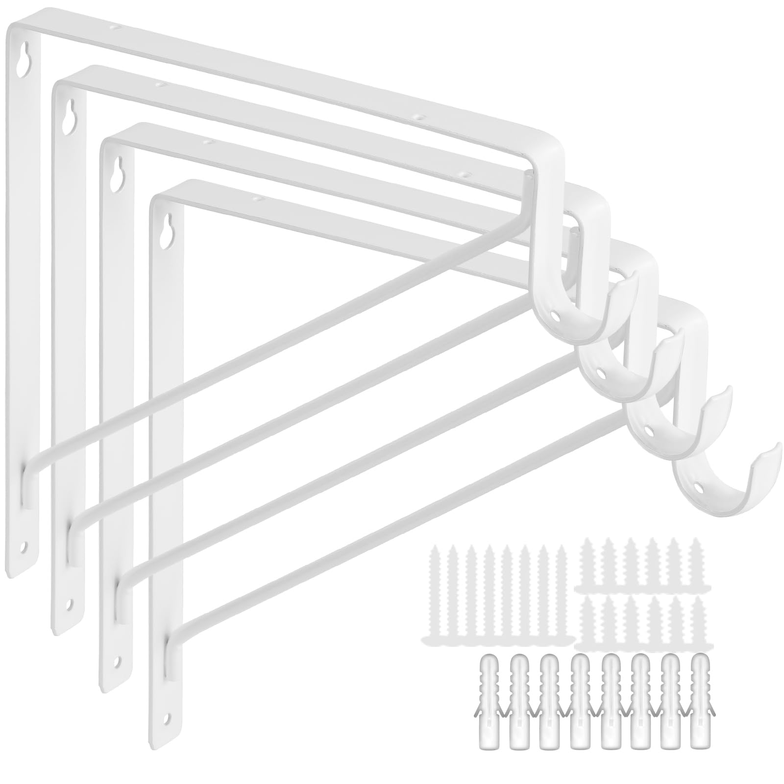 4Pack Closet Brackets, EC36 Heavy Duty Closet Rod & Brackets, 11 Inch