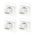 thumbnail image 1 of 4Pack Self Adhesive Curtain Rod Bracket, Drapery Hook Holders Fixings Rod Holder Nail Free Smart Rod Bracket Holders, No Drill Curtain Rod Brackets for Home Bathroom and Hotel Use - Transparent, 1 of 8