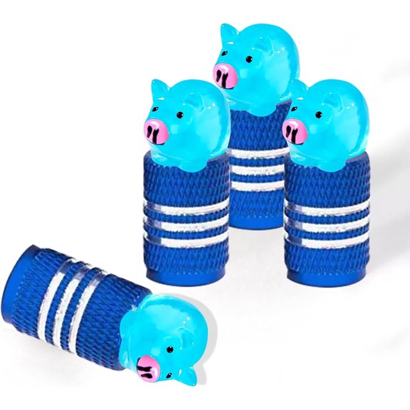 4Pack Cute Pig Tire Valve Stem Caps Pig Car Accessories Aluminum Alloy Rust-Proof Universal Dust Covers Tire Air Cap for Car,SUV,Bike,Motorcycle,Interesting Practical Tire Decor,Pigs Gifts Decor
