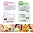 thumbnail image 1 of 4Pack DIY Cake Leveler Slicer Cutter, 5 Different Thicknesses Layers Stratification Auxiliary Bread Toast Slice Kitchen Fixator Tool (Pink + Green), 1 of 5