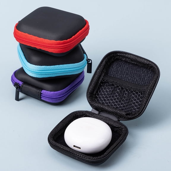 4Pack Earbud Case Mini Earphone Case EVA Hard Protective Carrying Case, Travel Portable Storage Bag for Earphones Earbuds and Mini Items