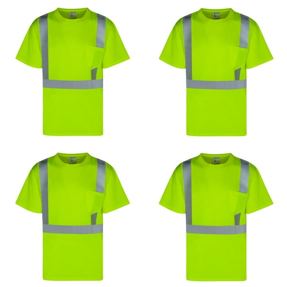 4Pack Everyday ANSI Class 2 Short Sleeve T-Shirt (LIME)