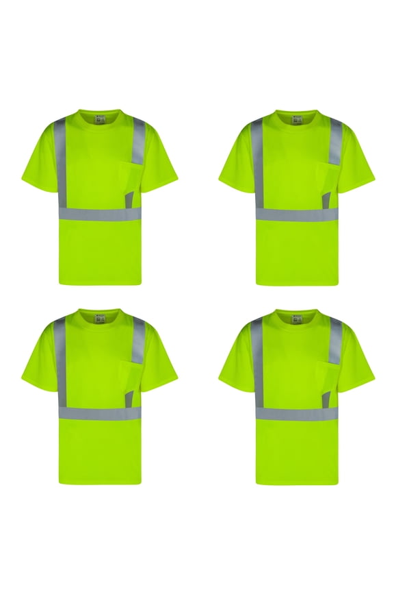 4Pack Everyday ANSI Class 2 Short Sleeve T-Shirt (LIME)