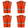 thumbnail image 1 of 4Pack Everyday ANSI Class 2 with Black Trim 3 Pockets Zipper Vest (ORANGE), 1 of 1