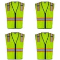 thumbnail image 1 of 4Pack Everyday ANSI Class 2 with Contrast and Black Trim with 6 Pockets Zipper Vest (LIME), 1 of 1