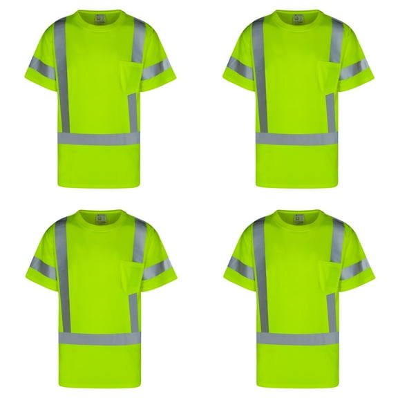 4Pack Everyday ANSI Class 3 Short Sleeve T-Shirt (LIME)