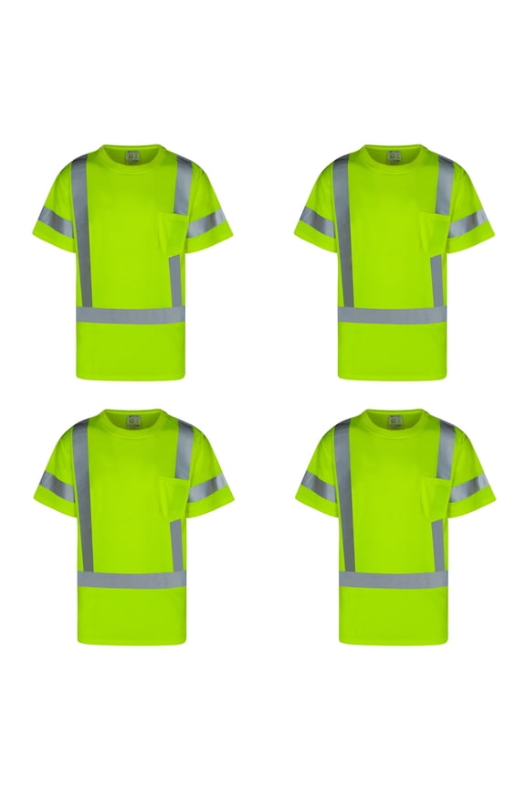 4Pack Everyday ANSI Class 3 Short Sleeve T-Shirt (LIME)