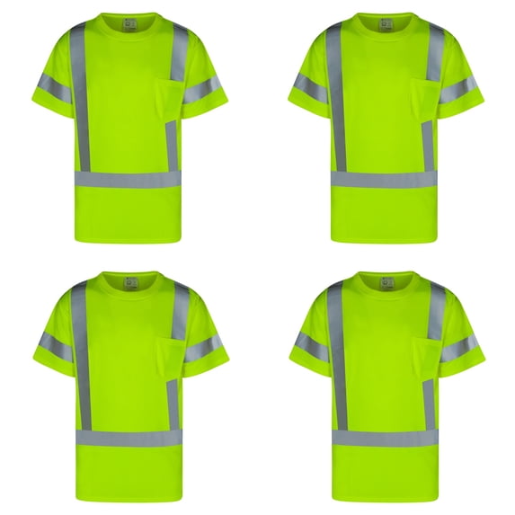 4Pack Everyday ANSI Class 3 Short Sleeve T-Shirt (LIME)