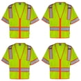 thumbnail image 1 of 4Pack Everyday ANSI Class 3 with Contrast with 6 Pockets Short Sleeve Zipper Vest (LIME), 1 of 1