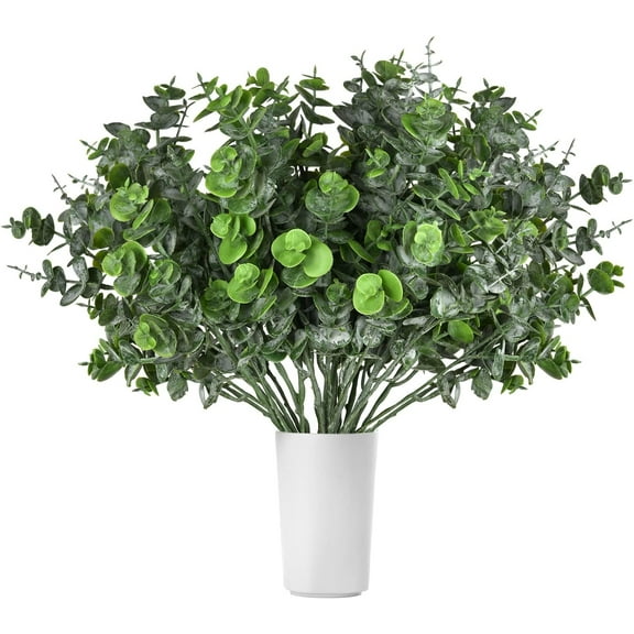4Pack Faux Eucalyptus Stems, 16Inch Artificial Eucalyptus Leaves Branches Plants for Wedding Centerpiece Flower Floral Arrangement Farmhouse Home Decoration