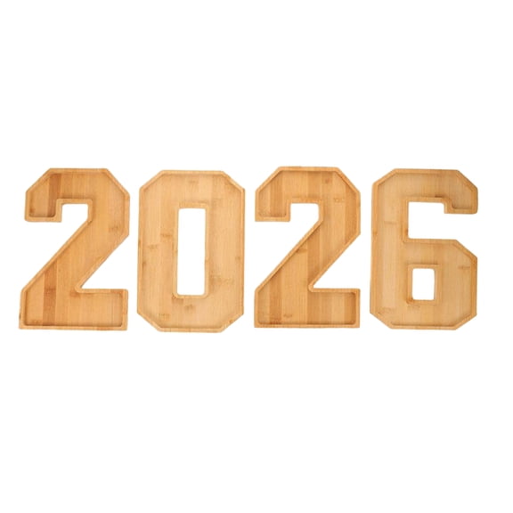 4Pack Fillable Number Charcuterie Tray, 2026 Charcuterie Board Box, Wooden Serving Trays ﻿for Cheese Platter Vegetable Food Dish Plates, Graduation Party Decoration