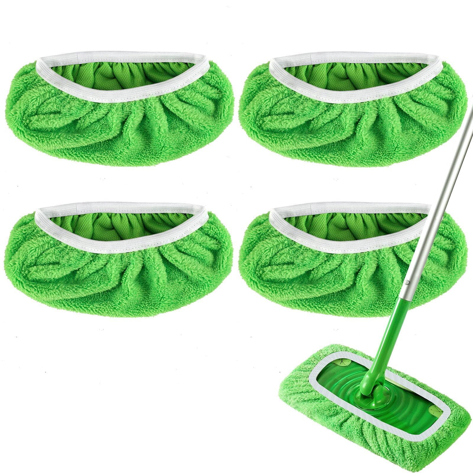 AOFEITE Washable Microfiber Flat Mop Pads - 4-Pack, Dry & Wet Refills | For Hardwood, Tile, Laminate Floors - View #8